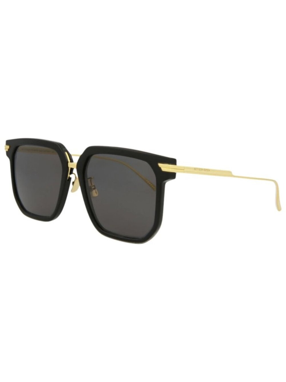 New Bottega Veneta Women's Sunglasses Square Rectangle Acetate Frame Black Gold